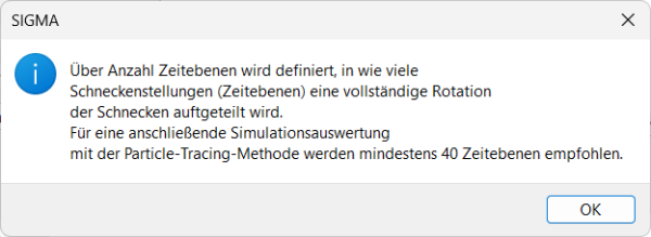 Information zu Zeitebenen und Empfehlung für Particle Tracing