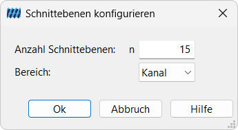 Schnittebenen in Kanalrichtung konfigurieren