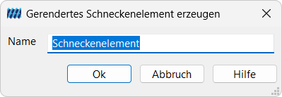 Gerendertes Schneckenelement erzeugen