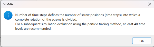 Information about time steps and particle tracing recommendation