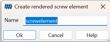 Create rendered screw element