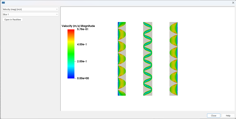 Example slice viewer: channel-direction velocity slices