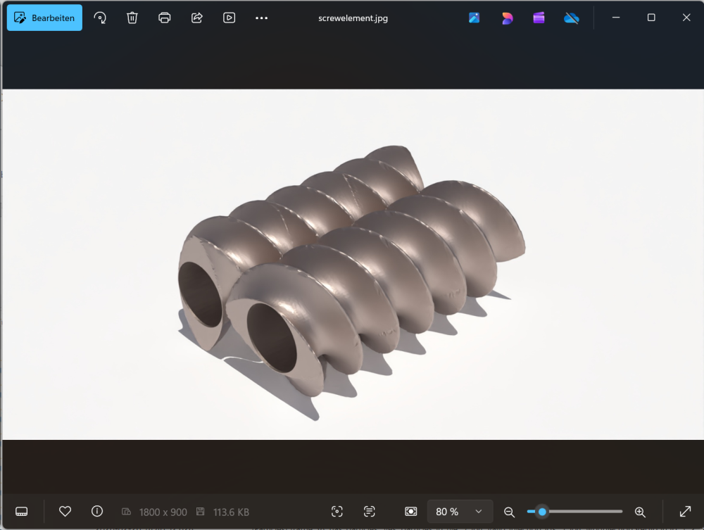 Rendered screw element image