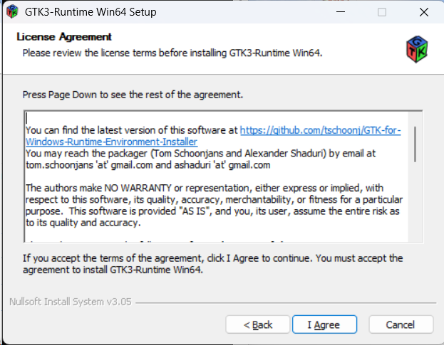 **License Agreement:** Lizenz akzeptieren mit **I Agree**.