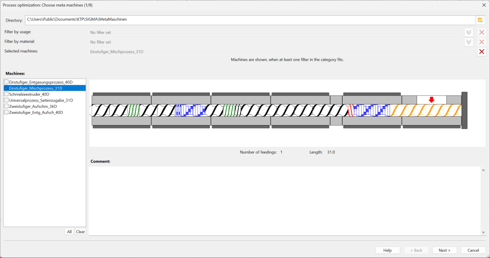 Process optimization – Choose meta machines (1/8) Process optimization – Choose meta machines (1/8)