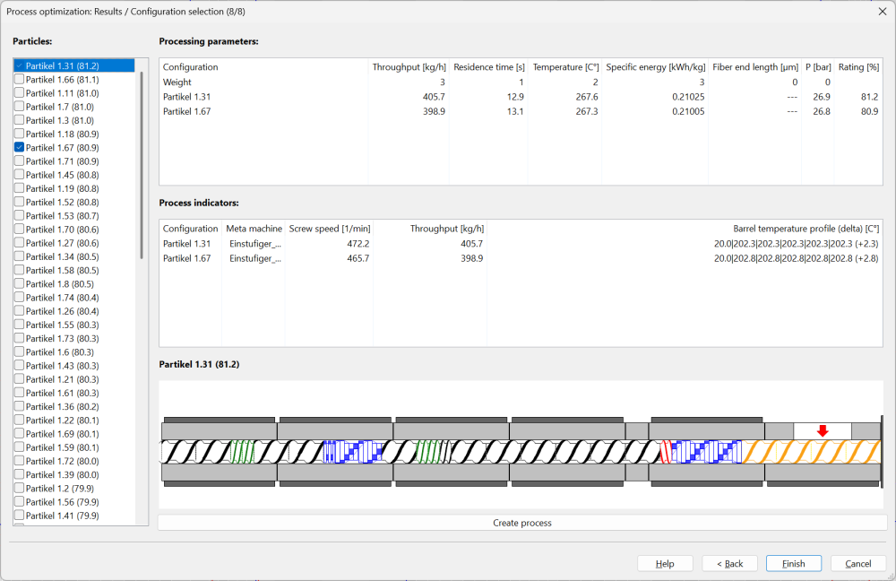 Process optimization – Results / Configuration selection (8/8) Process optimization – Results / Configuration selection (8/8)
