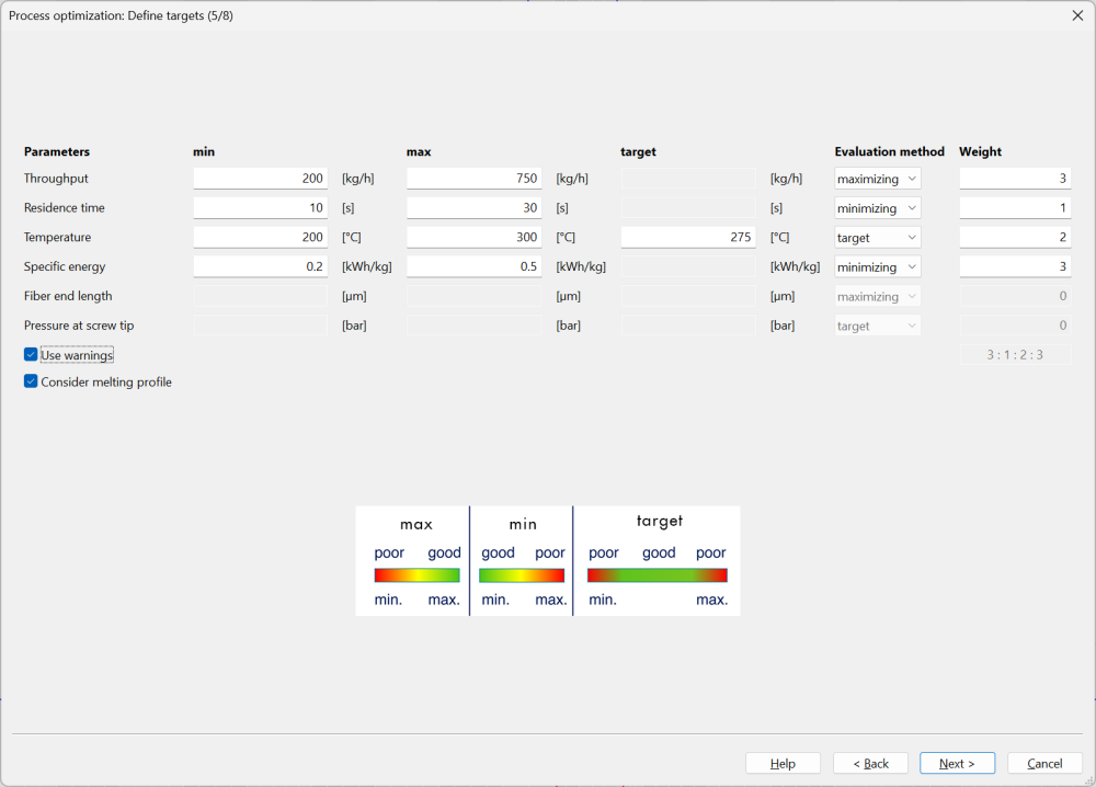Process optimization – Define targets (5/8) Process optimization – Define targets (5/8)