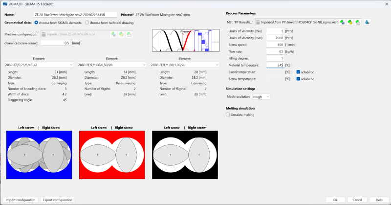 SIGMA3D configuration dialog (pre-processing) SIGMA3D configuration dialog (pre-processing)